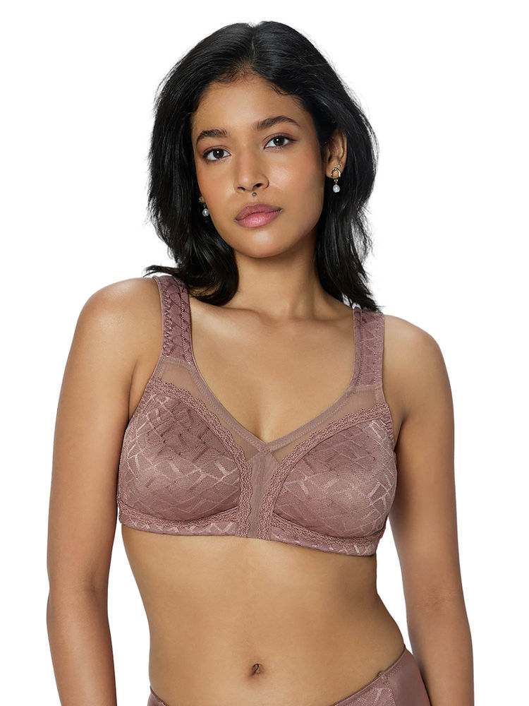 Triumph Mauve Dazzling Curve Non-Wired Non-Padded Minimizer Bra-picture-21