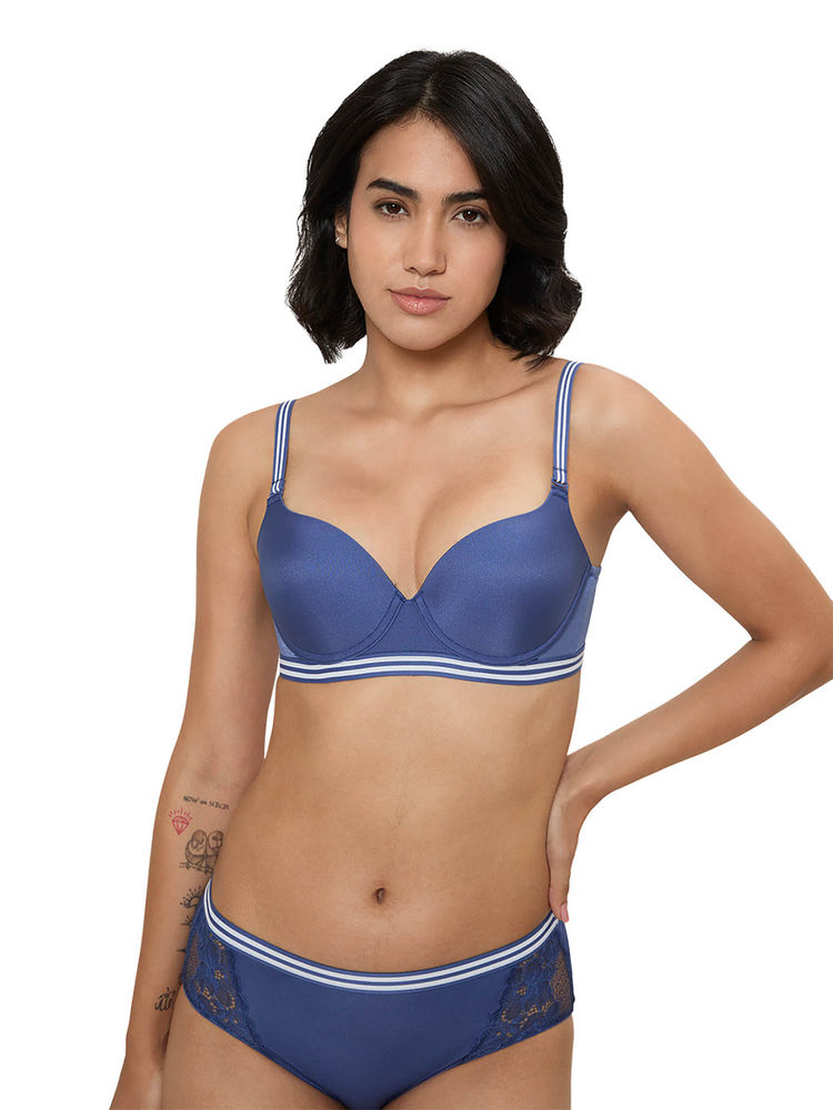 Triumph Blue Spotlight Non-Wired Padded Seamless Design T-Shirt Bra-picture-32