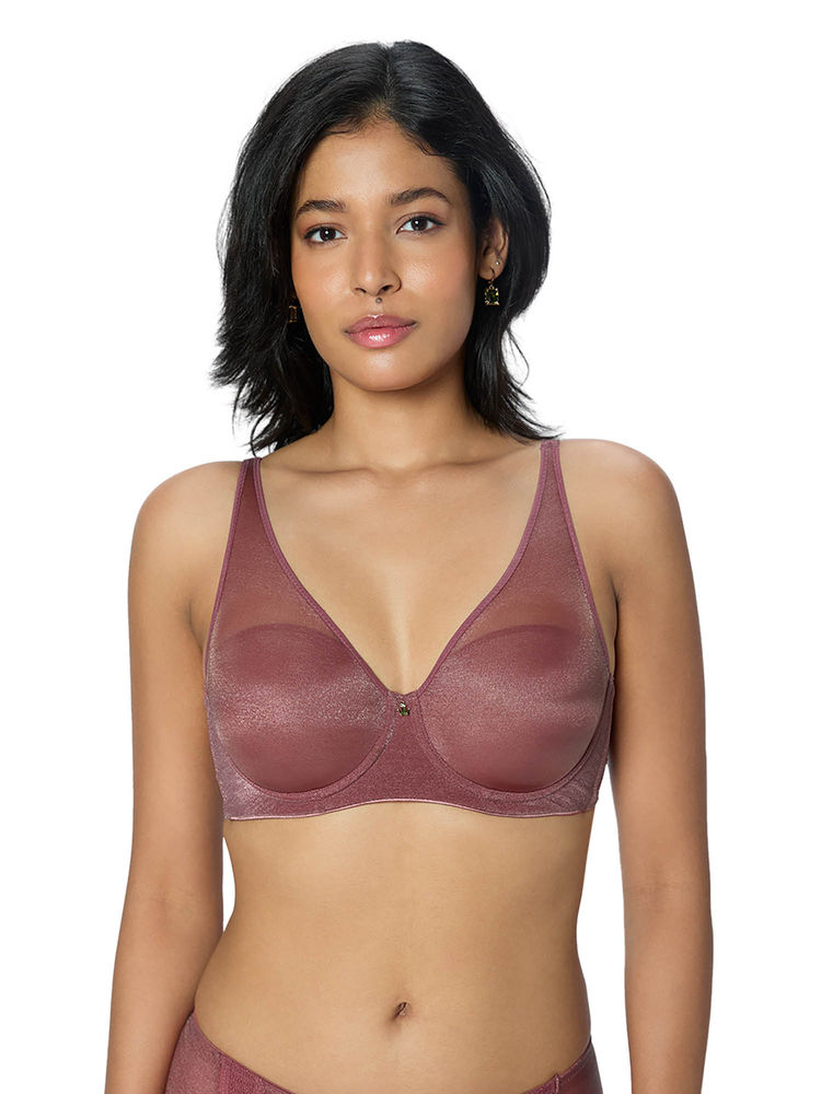 Triumph Pink Elegant Shimmer Underwired Padded Seamless Bra-picture-11