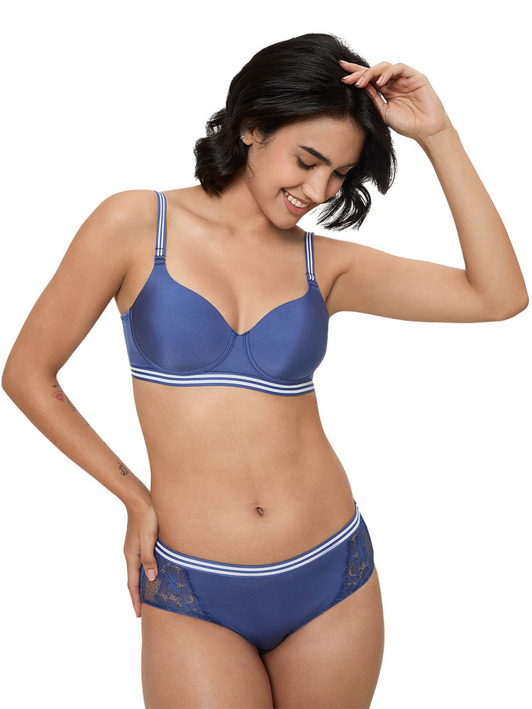 Triumph Blue Spotlight Wired Padded Seamless T-Shirt Bra-image-32