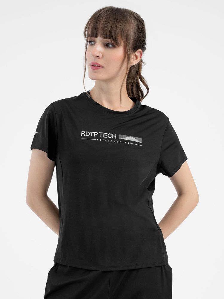Red Tape Black Activewear T-Shirt for Women-picture-21