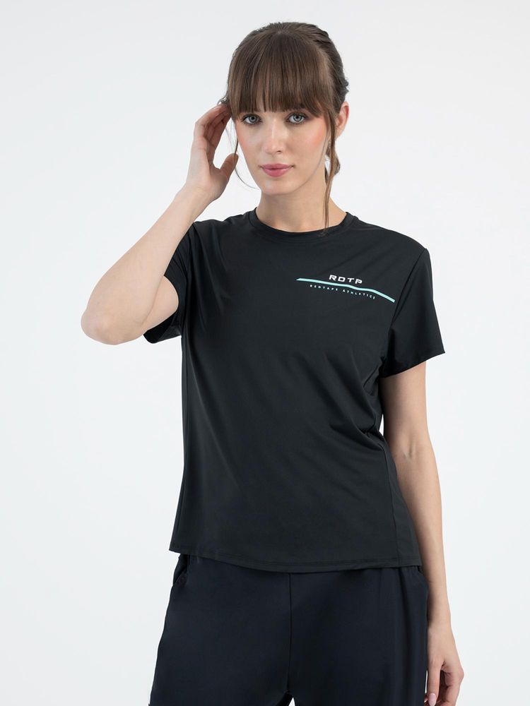 Red Tape Black Activewear T-Shirt for Women-picture-23