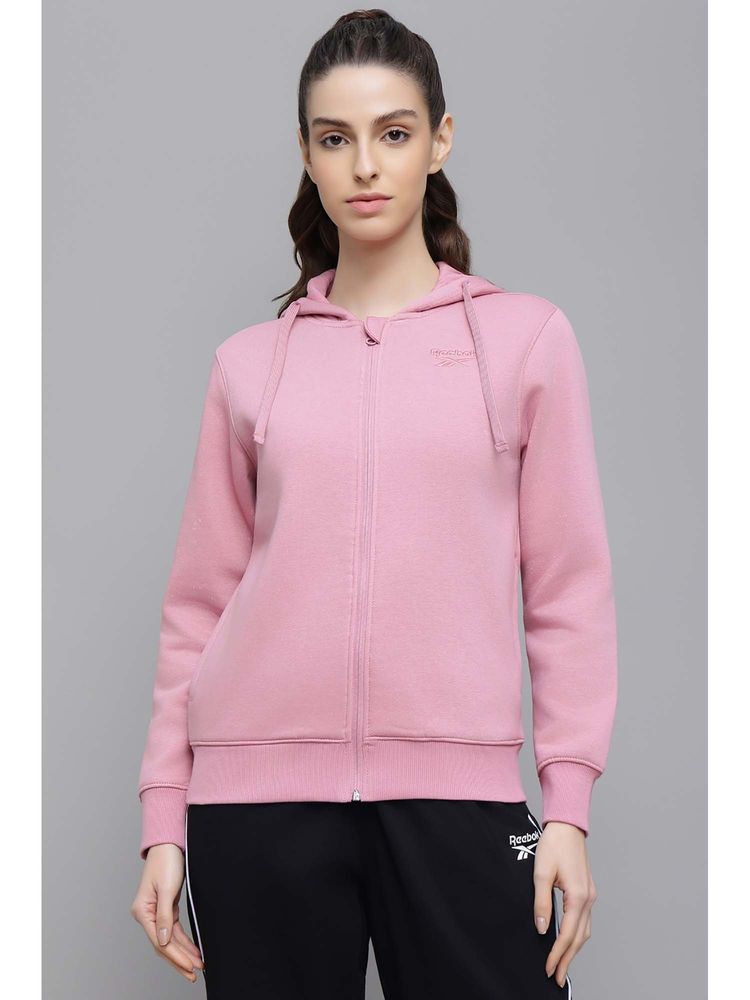 Reebok Women's Branded Fleece Pink Jacket-picture-26