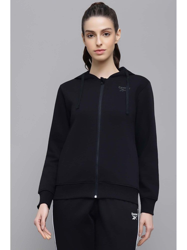 Reebok Women's Branded Fleece Black Jacket-picture-28
