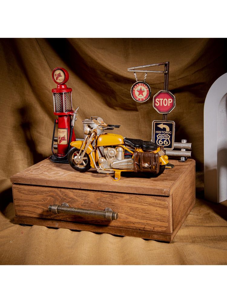 Gibox Heritage Rustic Motorcycle Gas Station Home Styling Accent Storage Box-image-5