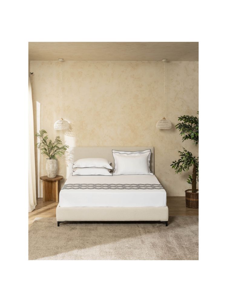SANSAAR A D'DECOR BRAND LIVE CONSCIOUSLY Set Eb 296-Cascade-Brilliant White Bedsheet King-picture-23
