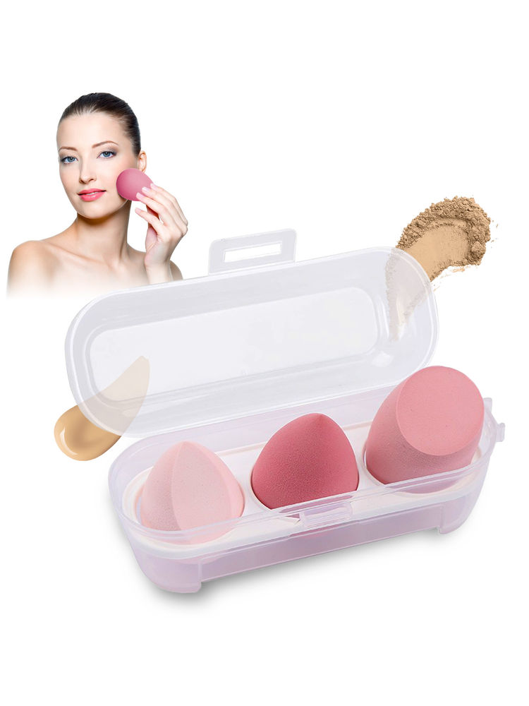 Majestique 3 Piece Beauty Blender Sponge Set, With Case - Color May Vary-picture-18