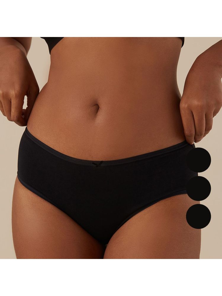 Nykd by Nykaa Women Hipster NYP033 All Black (Pack of 3)-picture-11
