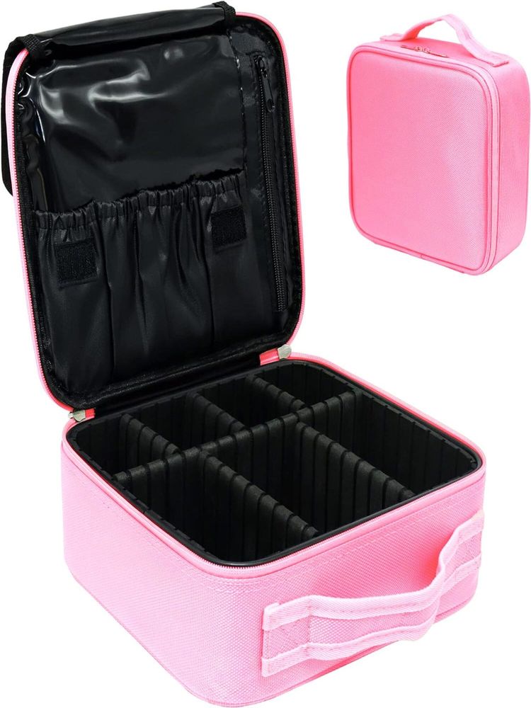 House of Quirk Travel Makeup Cosmetic Storage Case -Small Rose Pink-picture-11