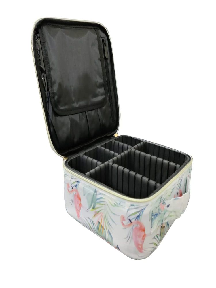 House of Quirk Travel Makeup Cosmetic Storage Case -Small White Flamingo-image-22