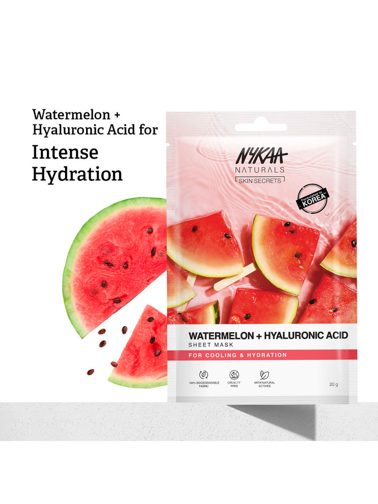 Nykaa Naturals Korean Sheet Mask With Watermelon & Hyaluronic Acid For Cooling & Hydration