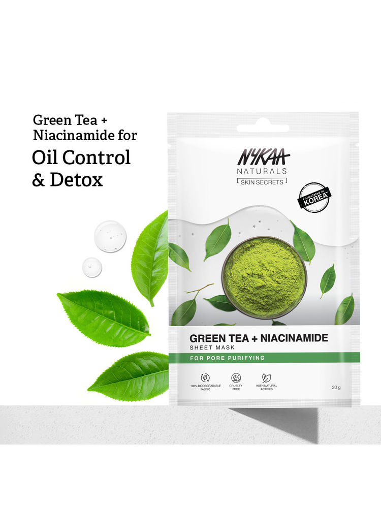 nykaa skin Nykaa Naturals Korean Sheet Mask Green Tea & Niacinamide For Oil Control and Clear Skin-picture-24