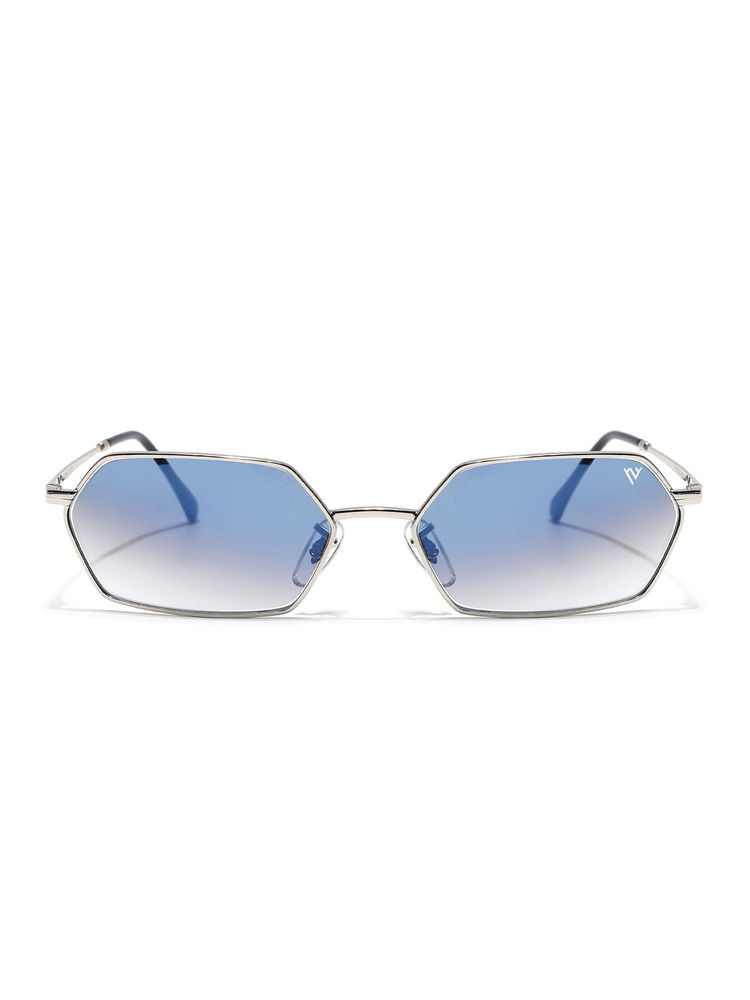 Voyage Unisex Blue Lens Hexagonal Polarized Sunglasses- V3728 (58)-image-46