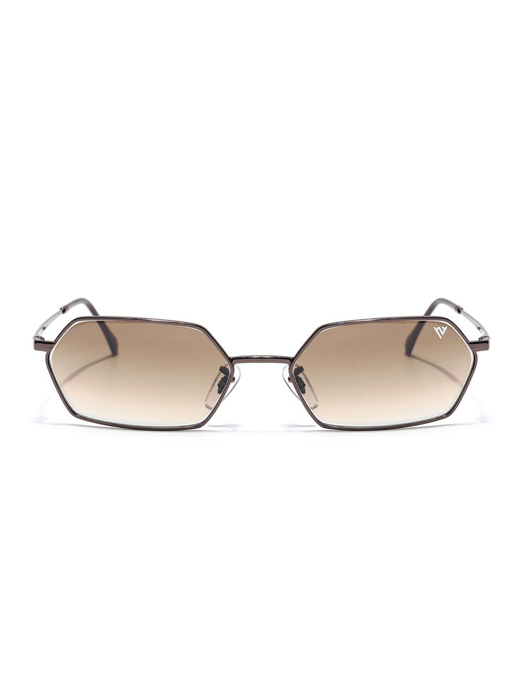 Voyage Unisex Brown Lens Hexagonal Polarized Sunglasses- V3728 (58)-picture-21