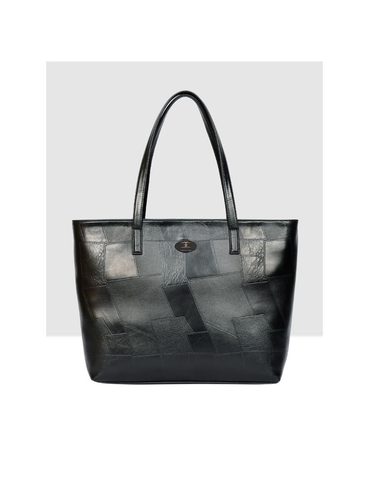 ESBEDA Black Color Embossed Texture Handbag For Women-picture-20