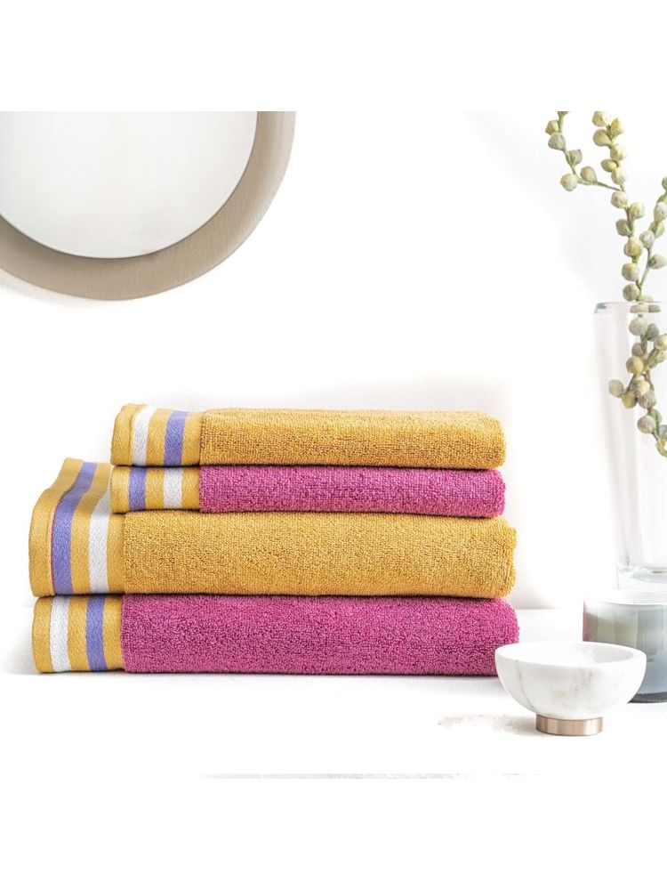 ddecor live beautiful DDecor Live Beautiful, 500 GSM, Pack of 2 Bath Towels and 2 Hand towels Set For Gifting, Multi-picture-23