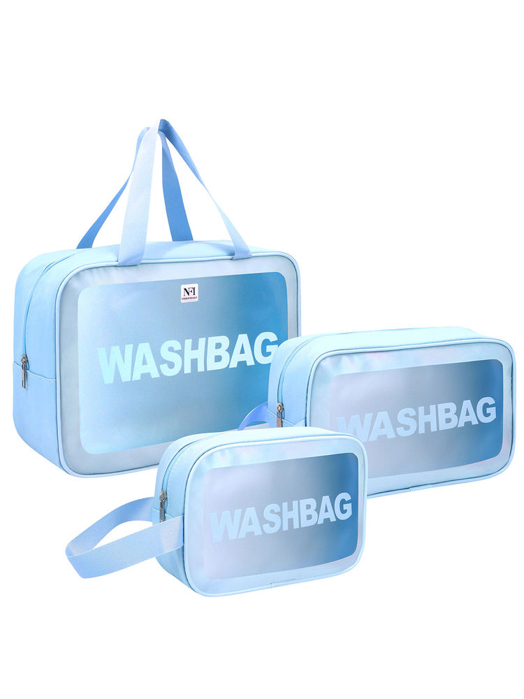 NFI Essentials Transparent Wash Bag Makeup Pouch for Women (Pack of 3)