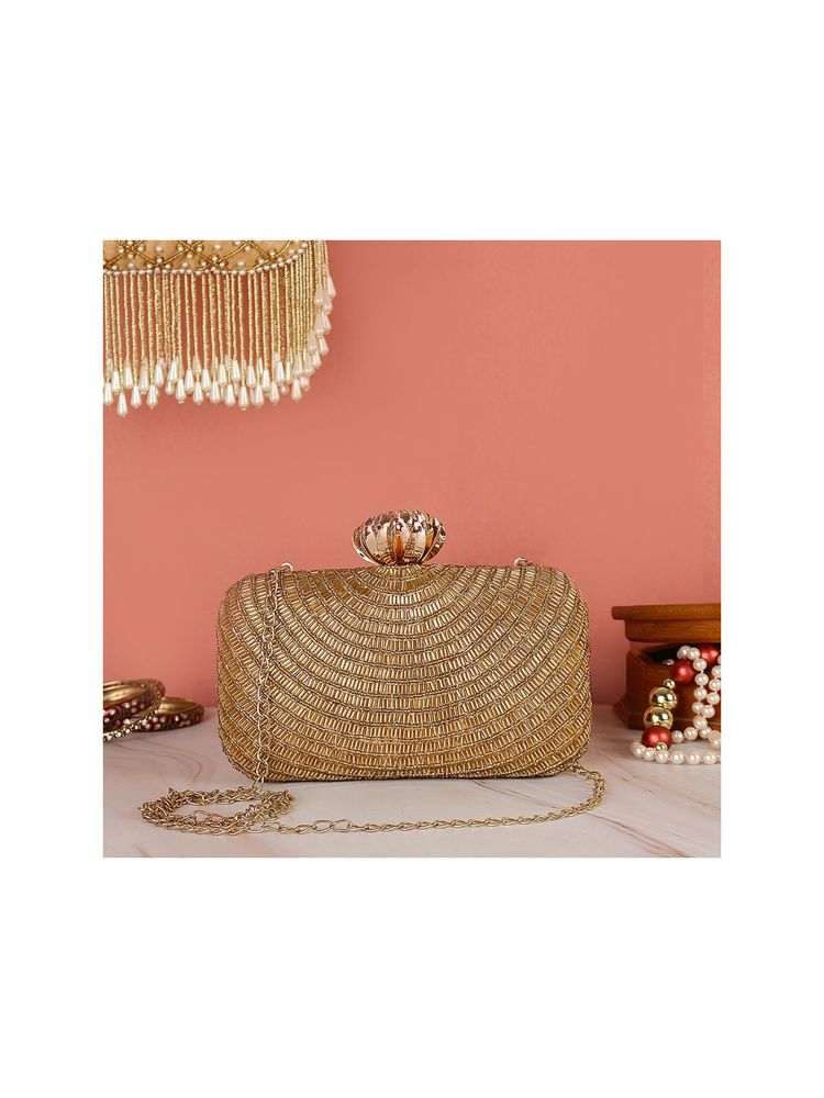 SWISNI Gold Canvas Clutches SWIS-502-picture-16