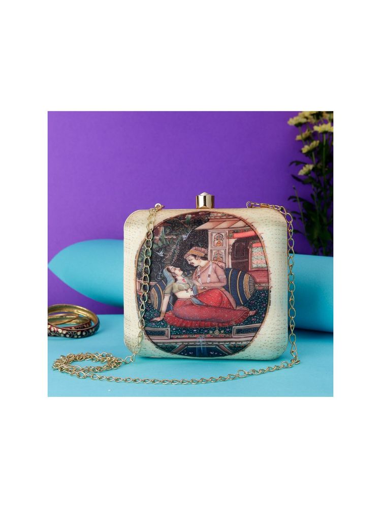 SWISNI Beige Satin Clutches SWIS-528-image-9