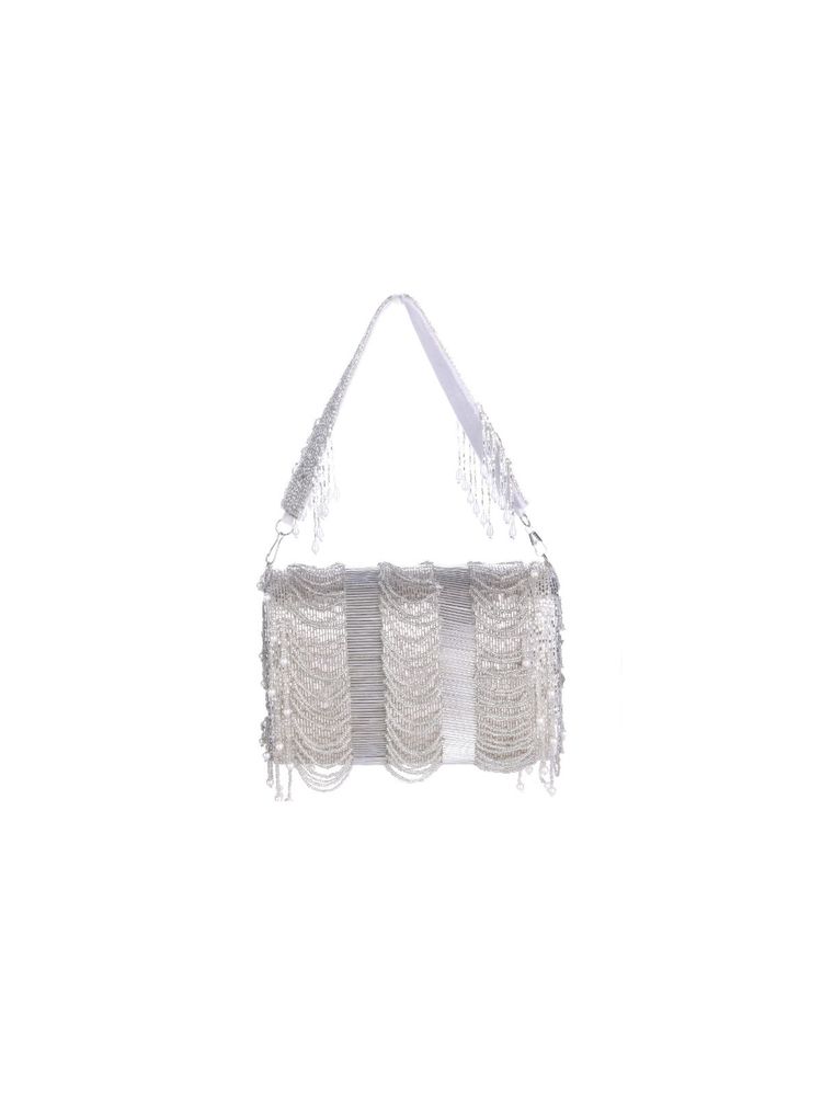 SWISNI Silver Satin Clutches SWIS-665-picture-5