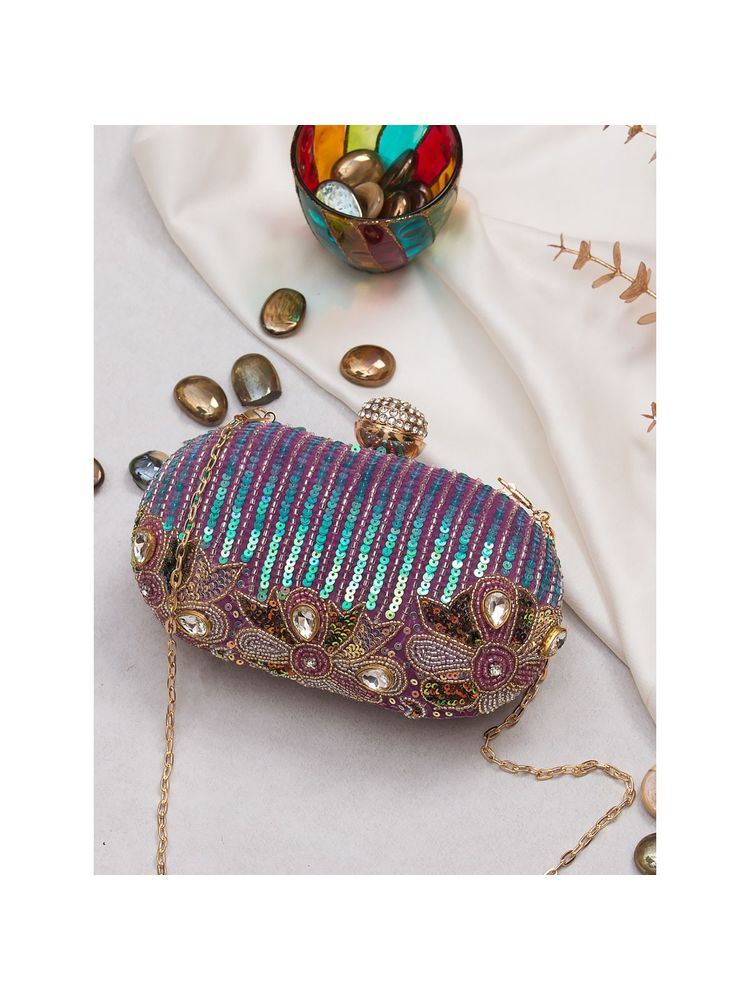 SWISNI Purple Satin Clutches SWIS-759-image-16