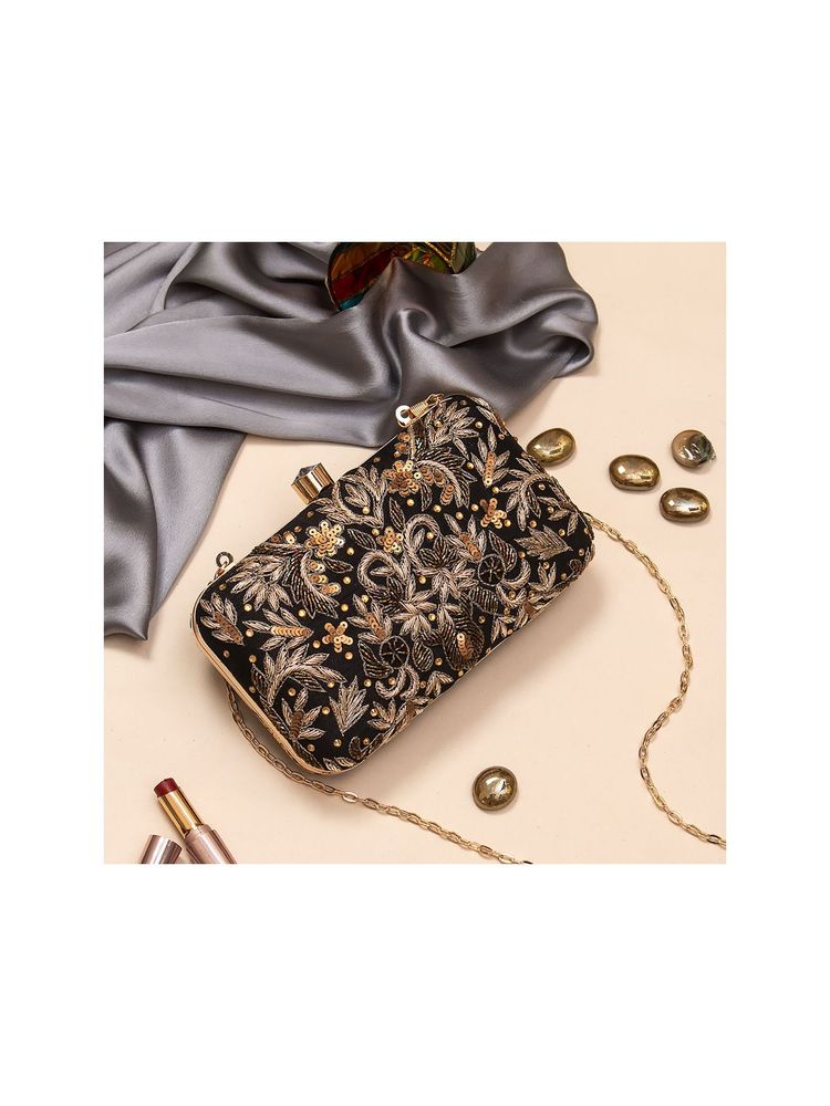 SWISNI Black Satin Clutches SWIS-761-picture-36