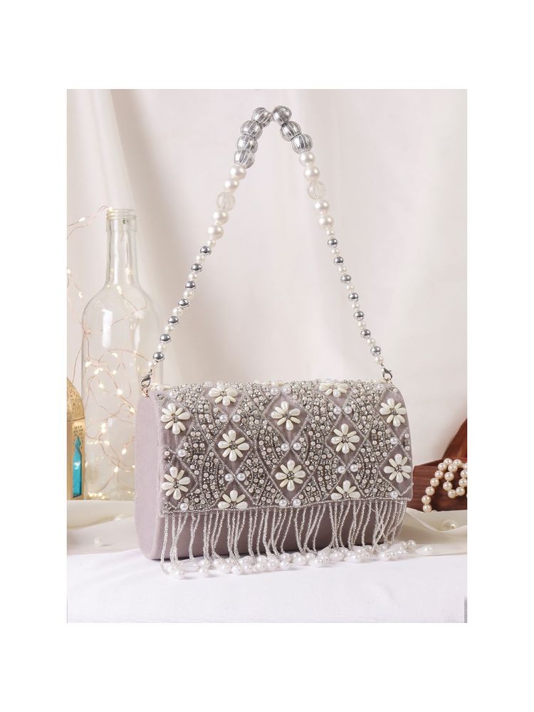 SWISNI Grey Satin Clutches SWIS-790-picture-41