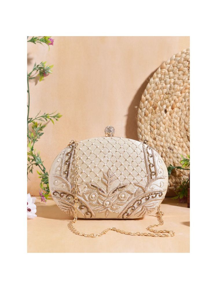 SWISNI Beige SATIN Clutches SWIS-821-image-10