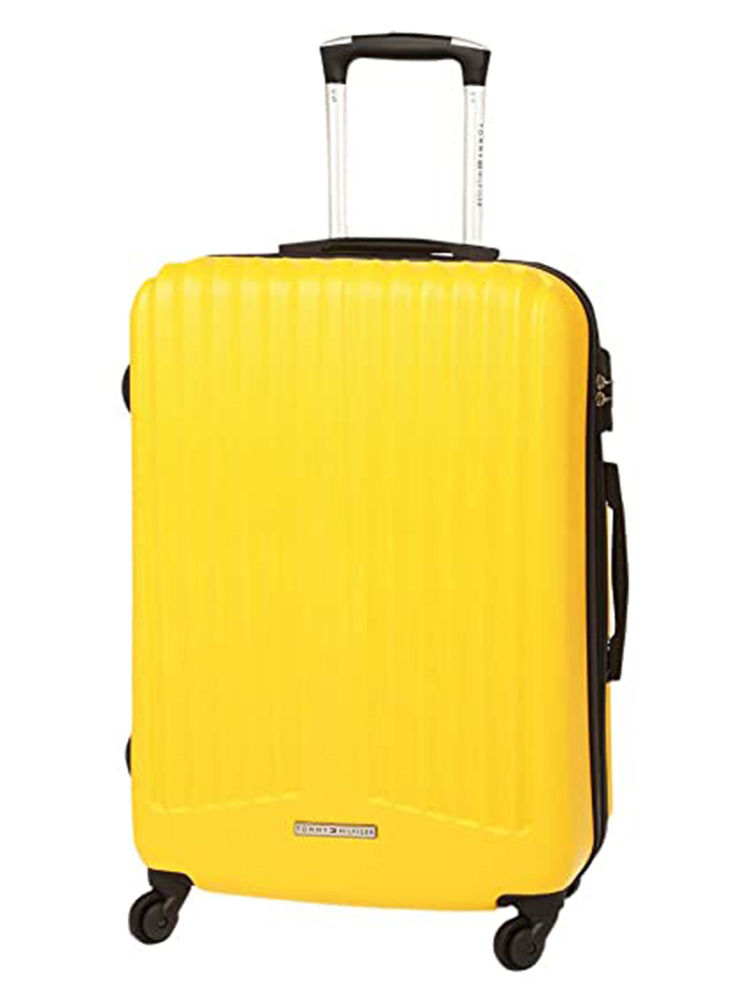 Tommy Hilfiger Crystal Hard Luggage Trolley Bag Textured Cargo Yellow-image-19