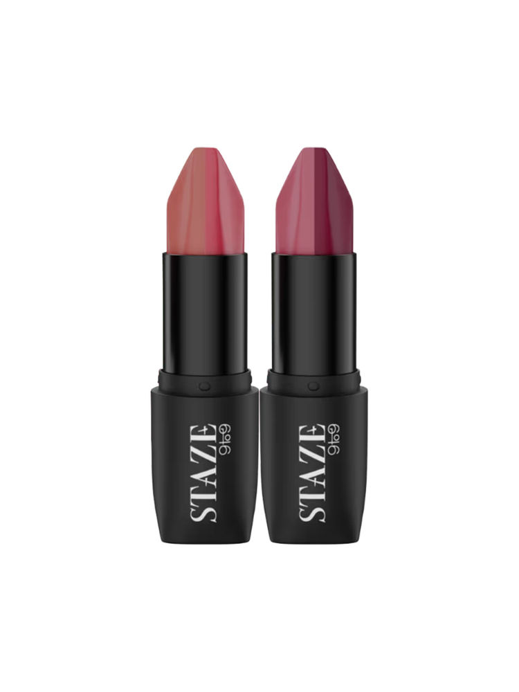 STAZE 9to9 Love Tri-Angle 3 in 1 Lipstick - Caramel Rose + Nude Orchid-image-7