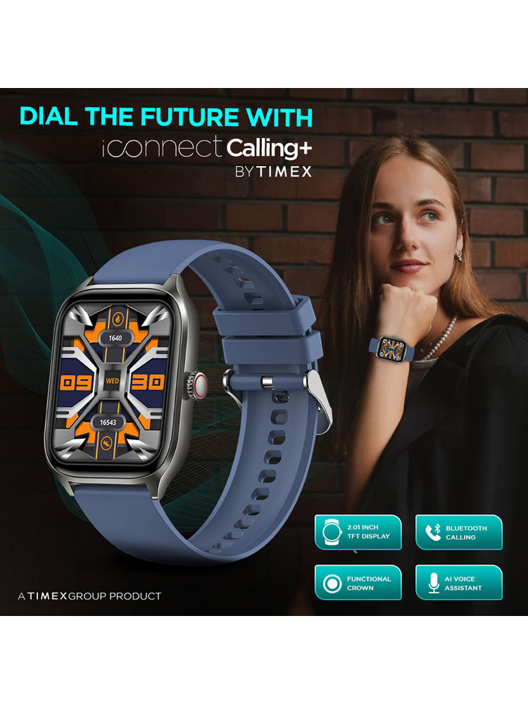 Timex iConnect Calling+ 2.01” TFT Display Unisex Smartwatch-TWIXW501T (Medium)