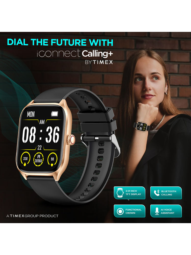 Timex iConnect Calling+ 2.01” TFT Display Unisex Smartwatch-TWIXW503T (Medium)