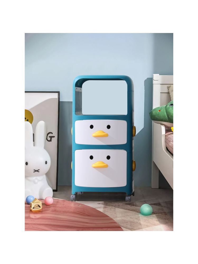 UMAI Kids Almirah For Clothes (3 Layers)- Blue-image-27