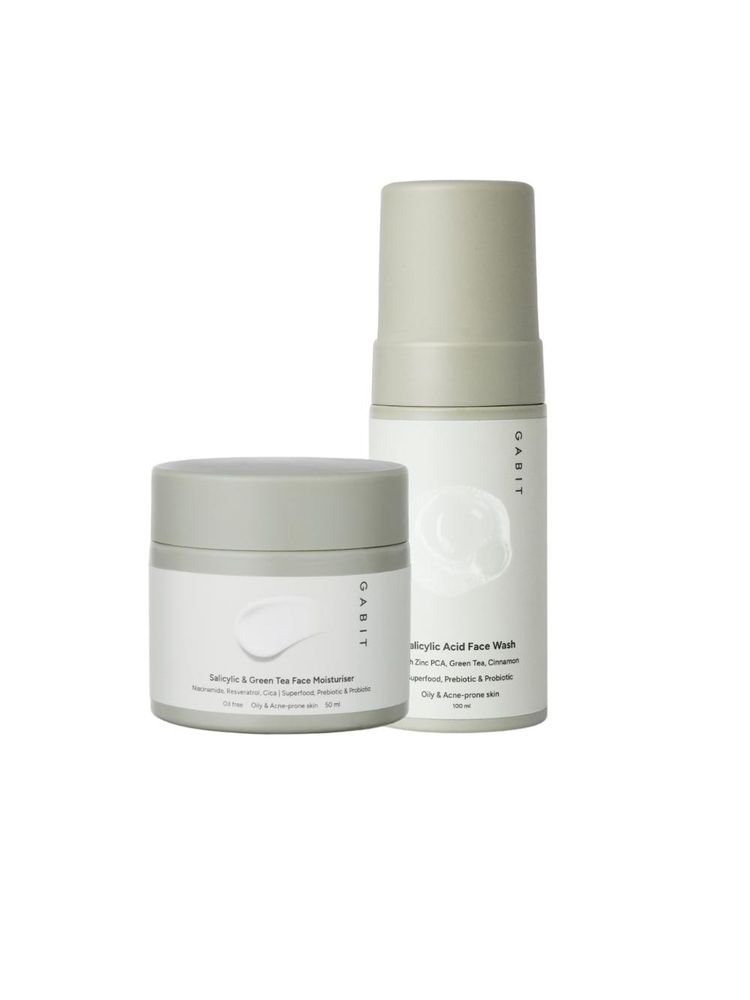 Gabit Oily Skin Essentials Kit For Oily & Acne Prone Skin, Salicylic & Green Tea, For Men & Women