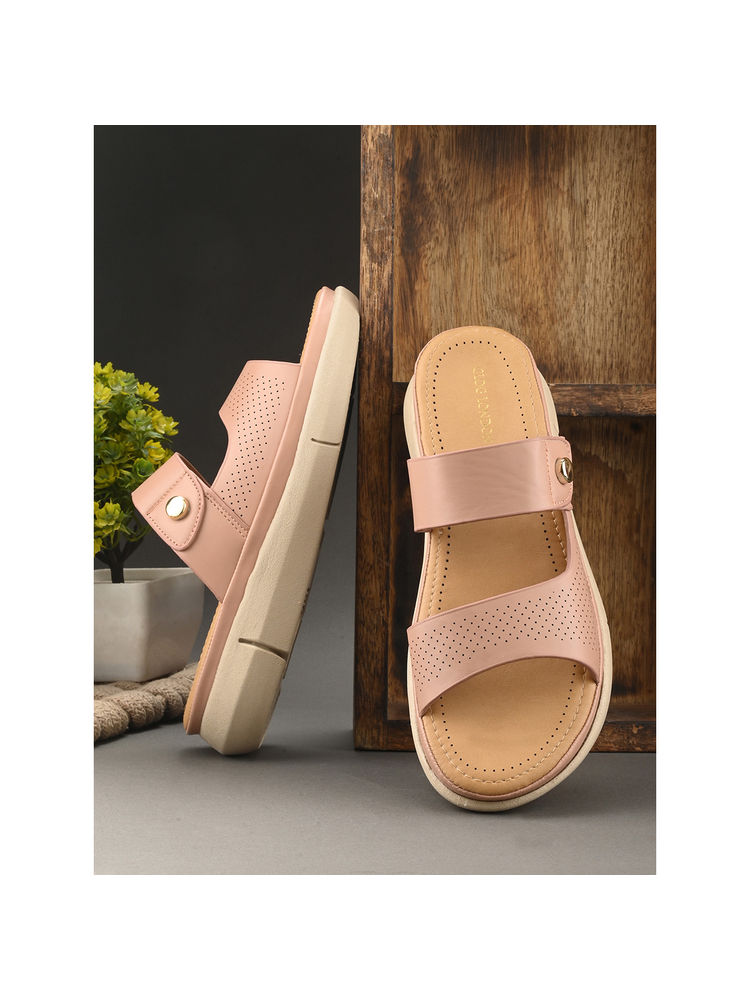 CLOG LONDON Women Peach Slip On Sandals-picture-25