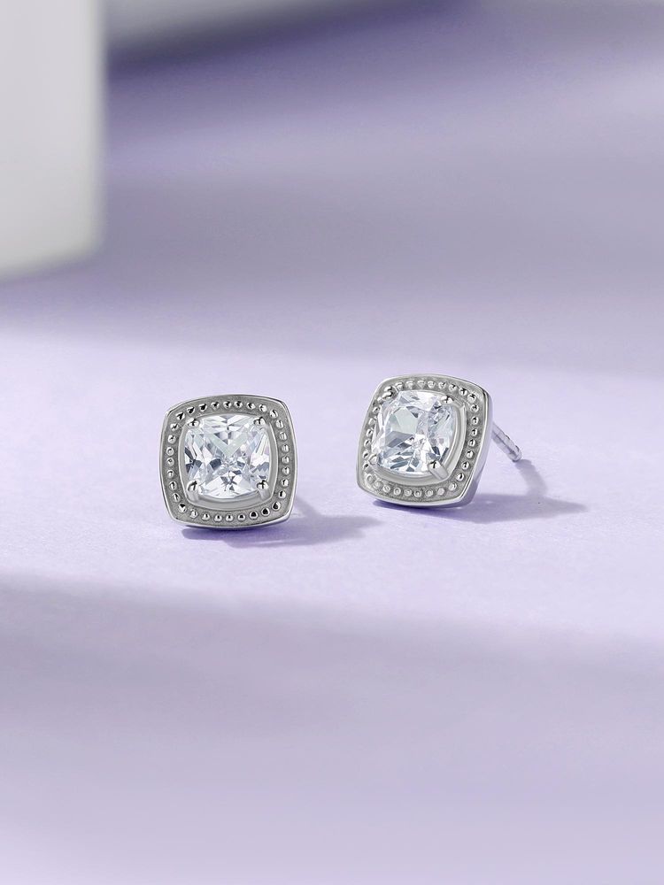 925 Silver Rhodium Plated American Diamond Crystal Elegance Earring for Women & Girls-image-13