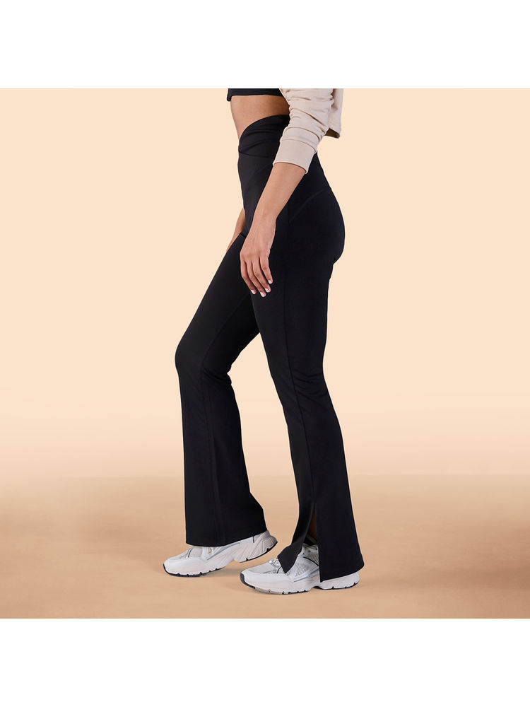 Kica Criss-Cross Flare Pants In Second SKN With A Mid-Rise Waistband And Side Slits-picture-20