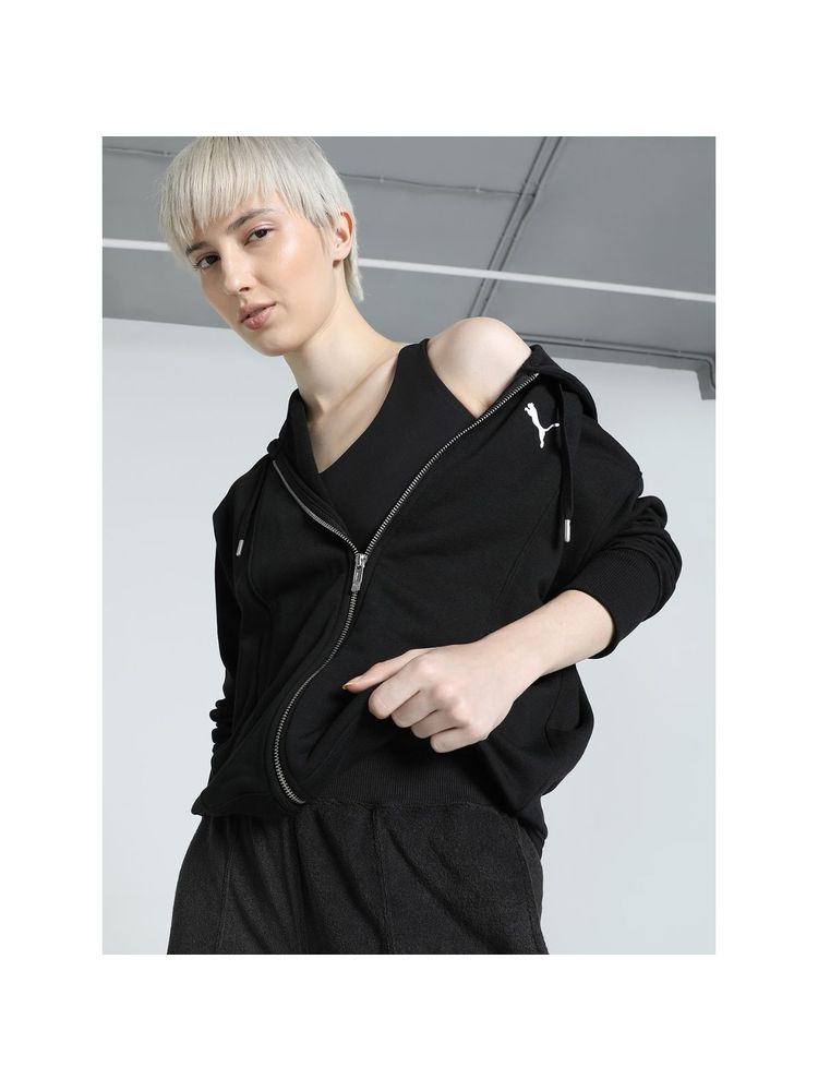 Puma Her Full-Zip Tr Womens Black Hoodie-image-7