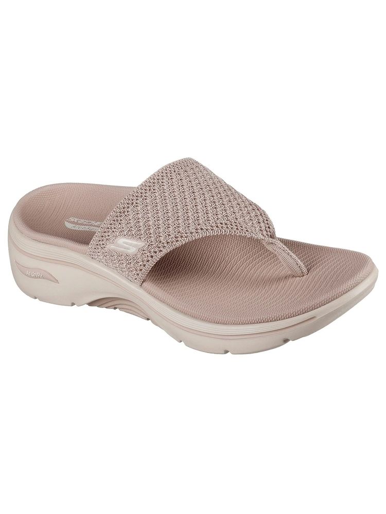 SKECHERS GO WALK ARCH FIT 2.0 Beige Flip Flops-image-37