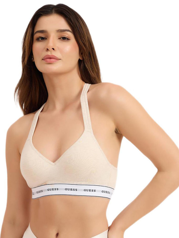 guess fashion Guess Beige Solid Regular Fit Bra-picture-12