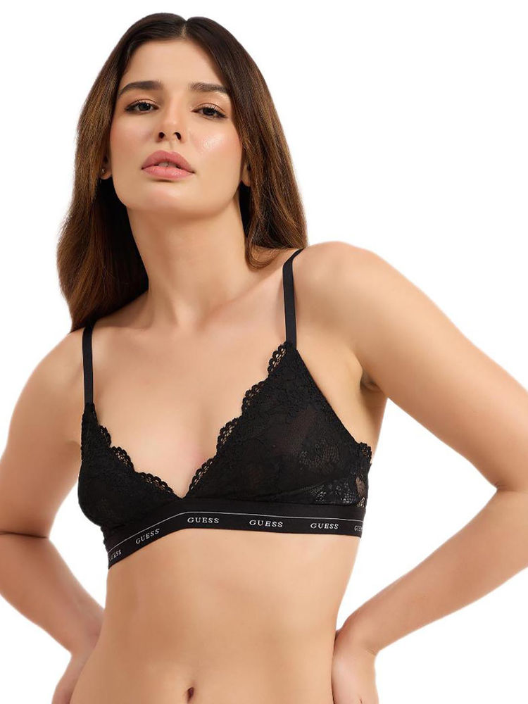 guess fashion Guess Black Self Design Regular Fit Bra-picture-31