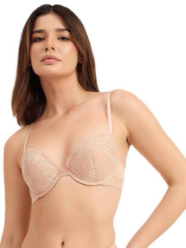guess fashion Guess Beige Self Design Regular Fit Bra-picture-20