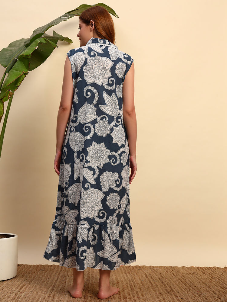 SEPHANI Blue Printed Regular Fit Nighty-picture-14
