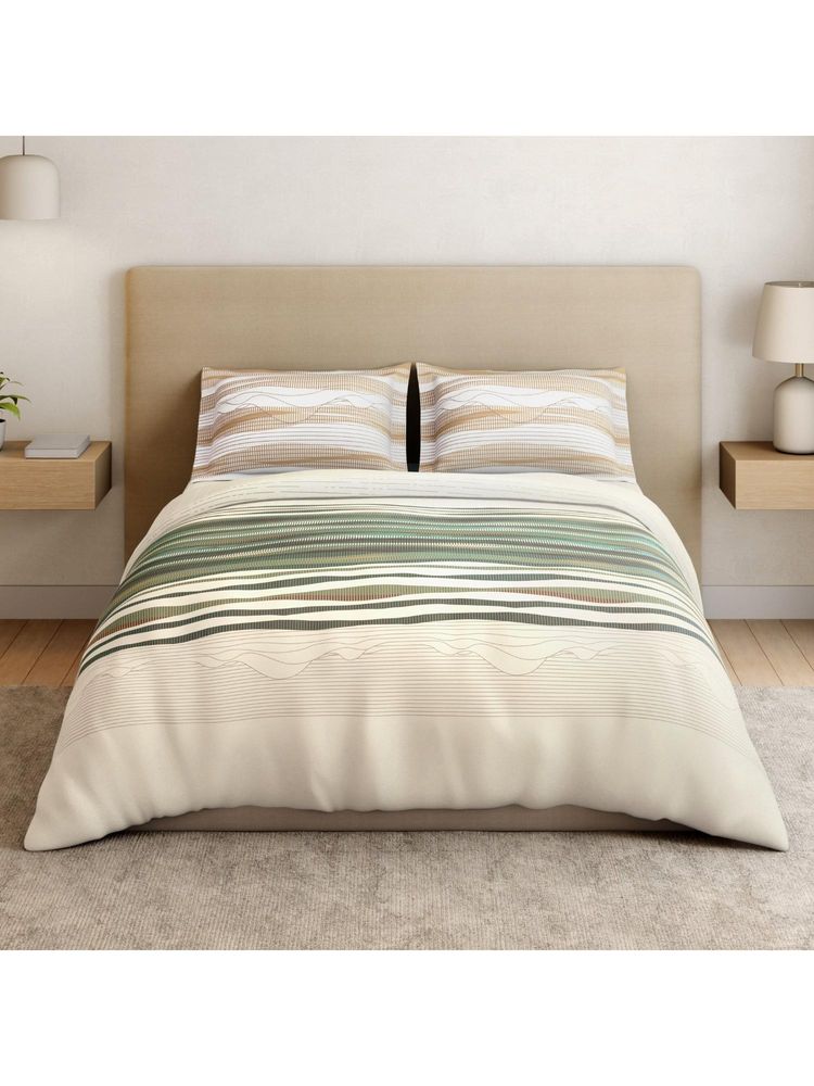 SPACES Frequency Afterglow Cotton Soft and Breathable Bedsheet with 2 Pillow Covers-image-17