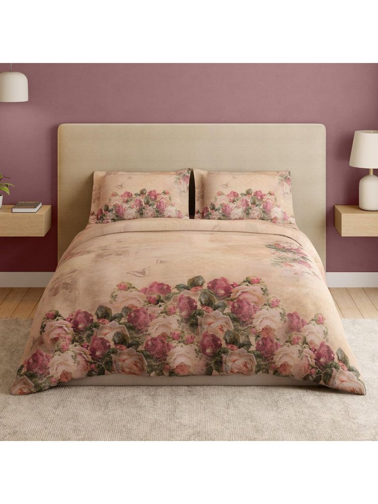 SPACES Ode To Beloved Mother Of Pearl 180 TC Cotton Soft Bedsheet with 2 Pillow Covers-image-13