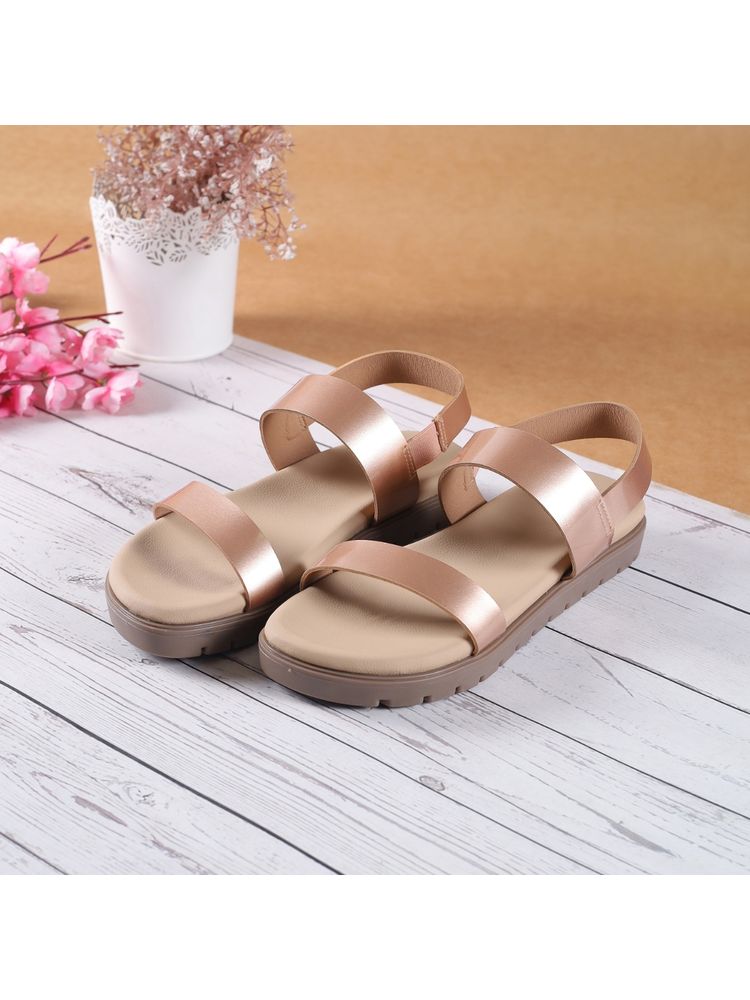 Metro Women Elegant Rose Gold Sandals-picture-21