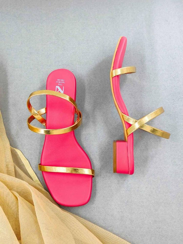 The Madras Trunk Women Kadal Pink Block Heels-image-28