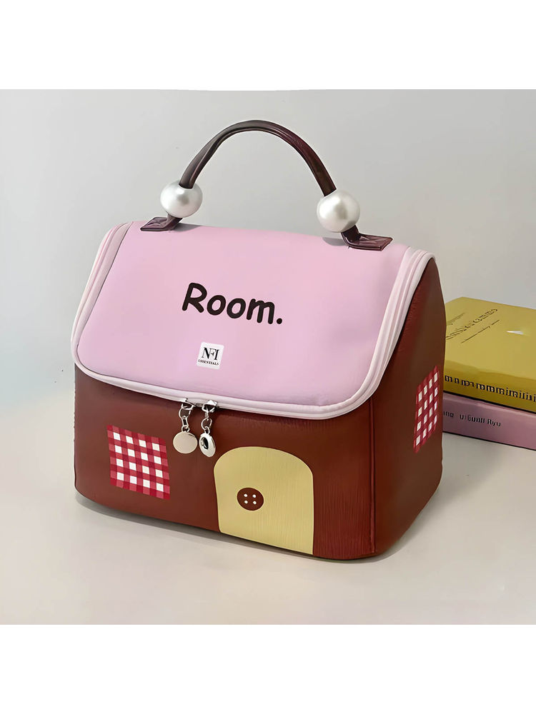 NFI Essentials Pink Pu Printed Vanity Bag-picture-25