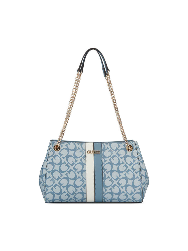 guess fashion Guess Blue Pvc Printed Handbag-picture-18