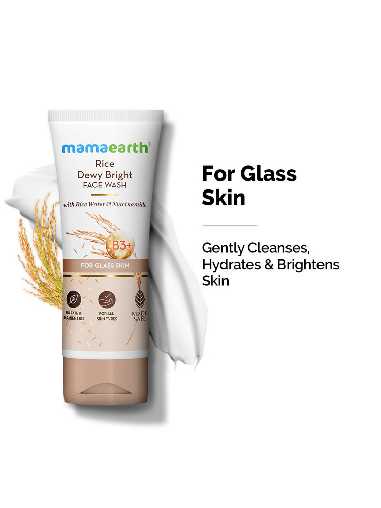 Mamaearth Rice Face Wash With Rice Water & Niacinamide for Glass Skin